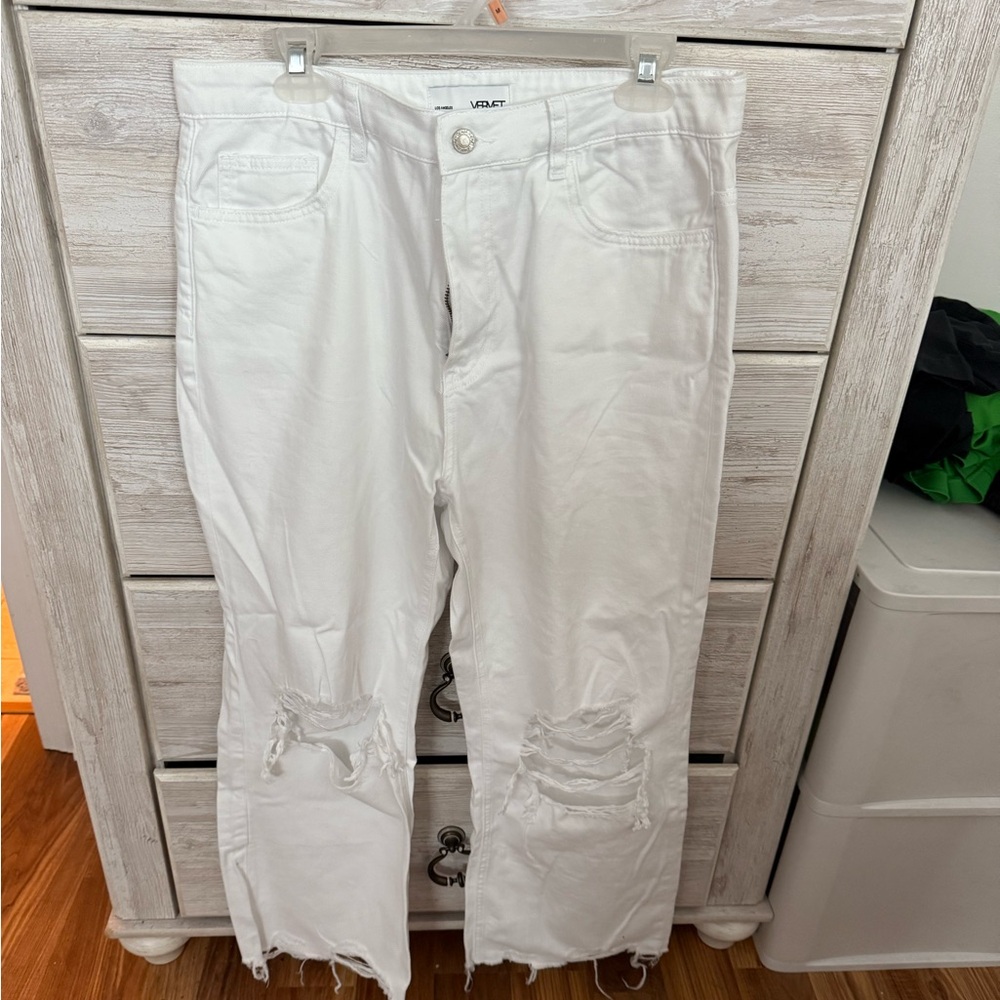 Brand New White Vervet Cropped Jeans